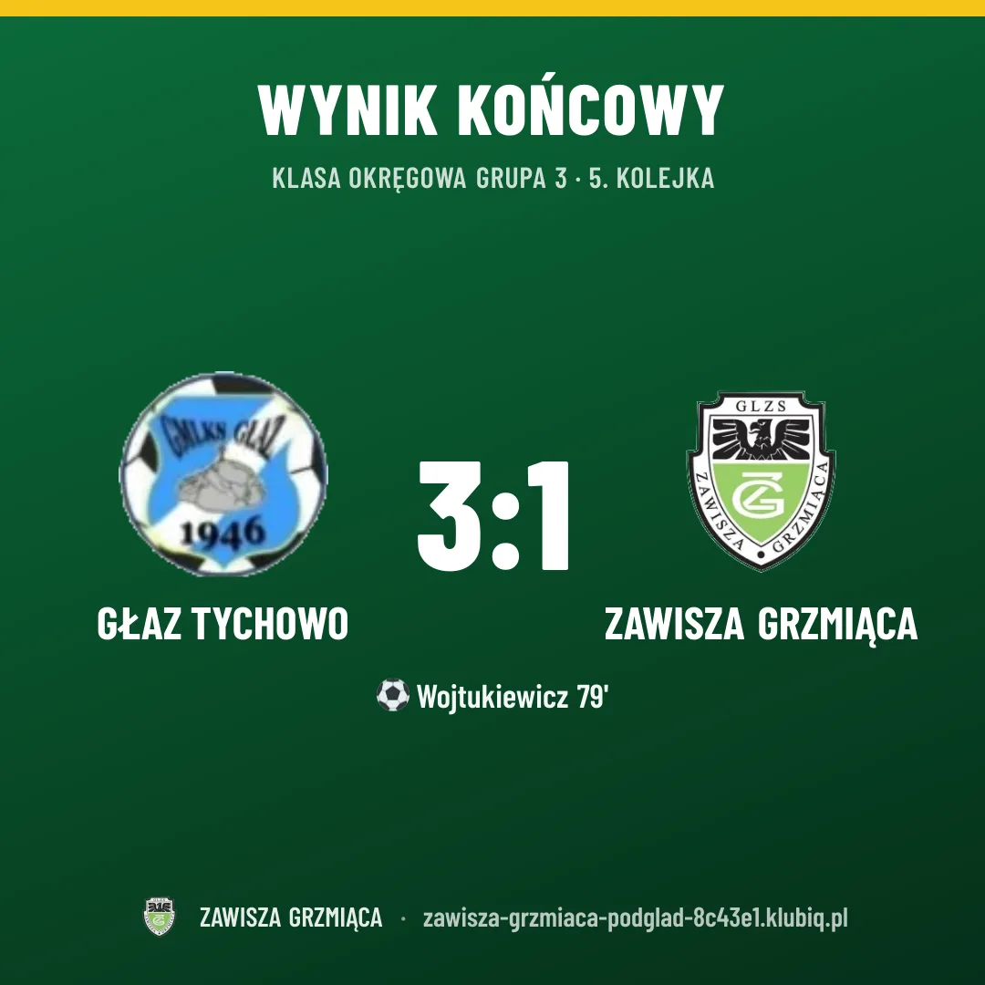 Głaz Tychowo 3:1 Zawisza Grzmiąca