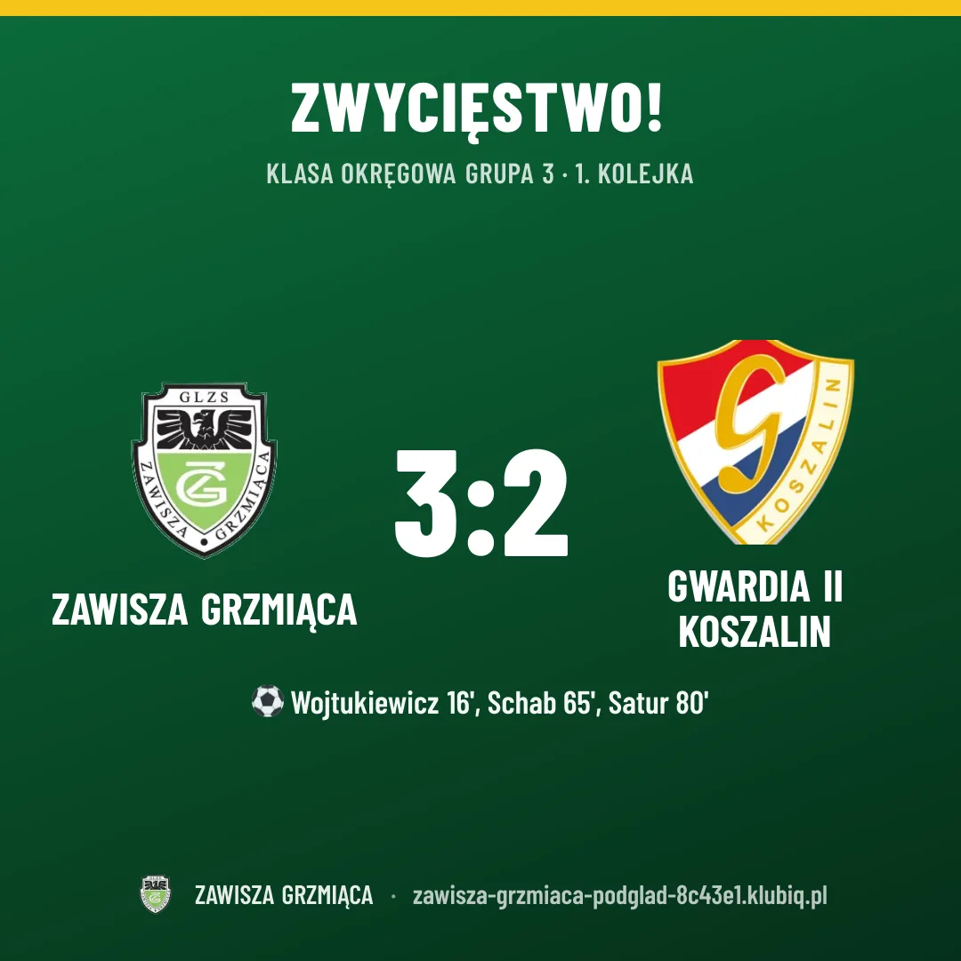 Zawisza Grzmiąca 3:2 Gwardia II Koszalin